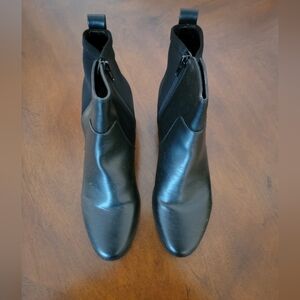 Style and Co Women's Black Leather Ankle Boots